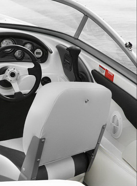 Seamanship 2X Folding Boat Seats Marine Swivel Low Back 13cm Padding Charcoal