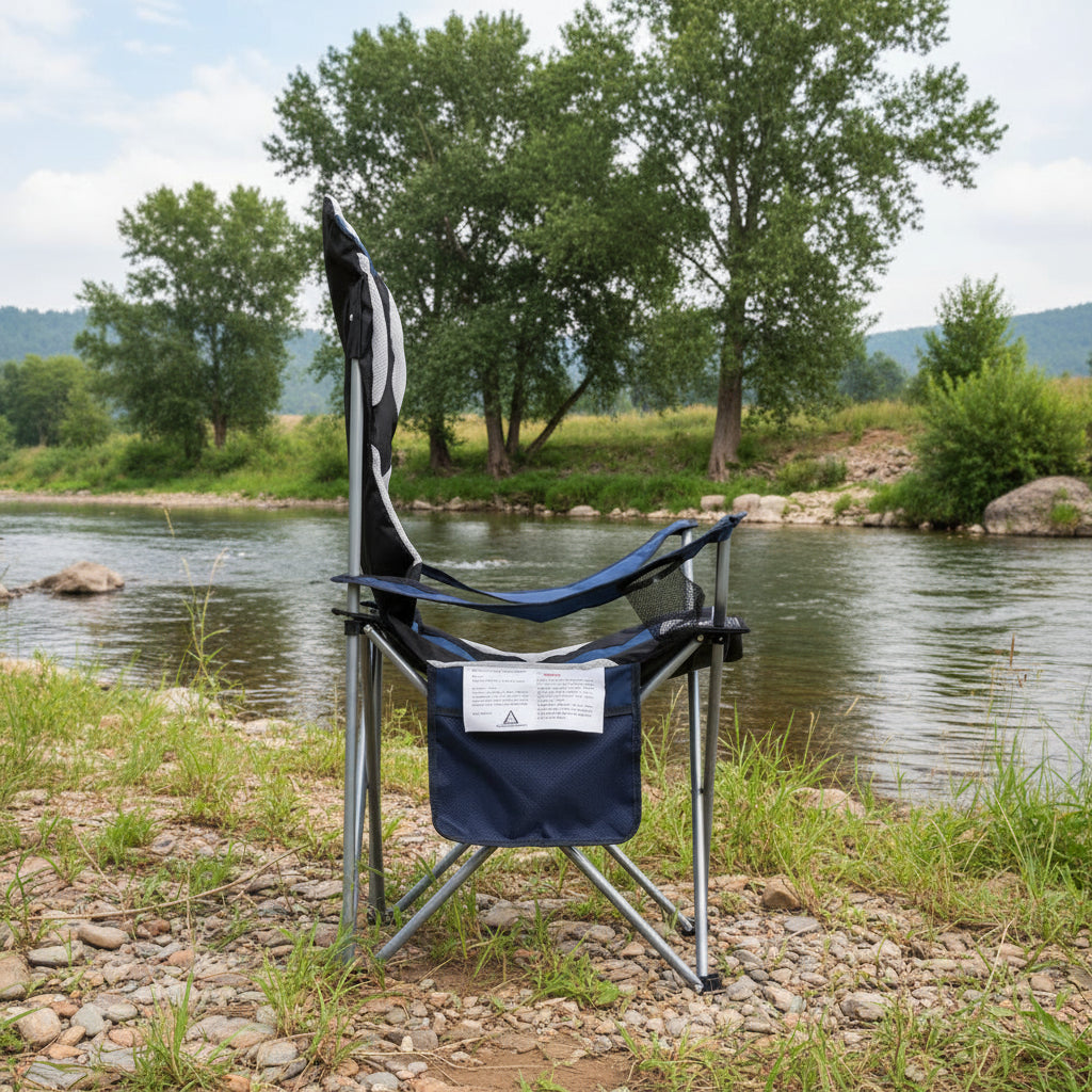 Weisshorn Camping Folding Chair Portable Outdoor Hiking Fishing Picnic Navy 2pcs