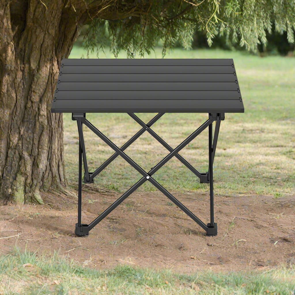 Weisshorn Folding Camping Table 40CM Roll Up Outdoor Picnic BBQ Aluminium Desk