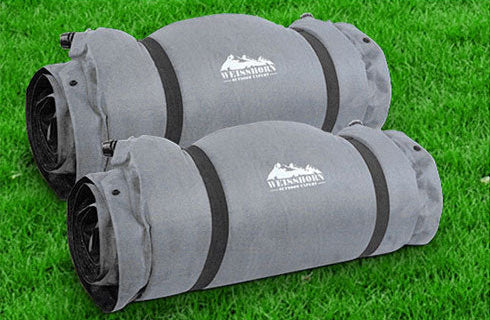 Weisshorn Self Inflating Mattress Camping Sleeping Mat Air Bed Double Set Grey