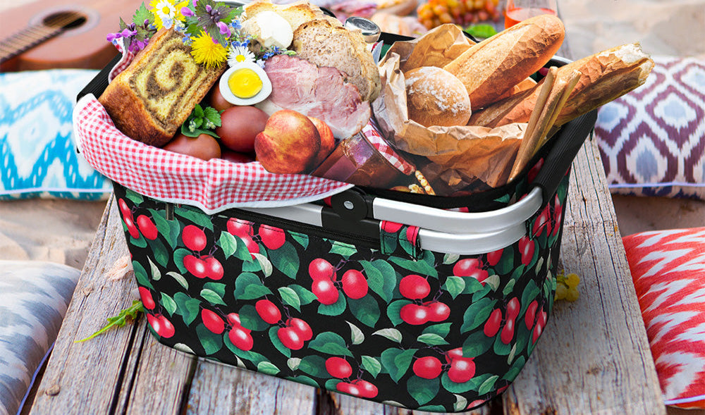 Alfresco Picnic Basket Folding Bag Hamper Food Storage Insulated