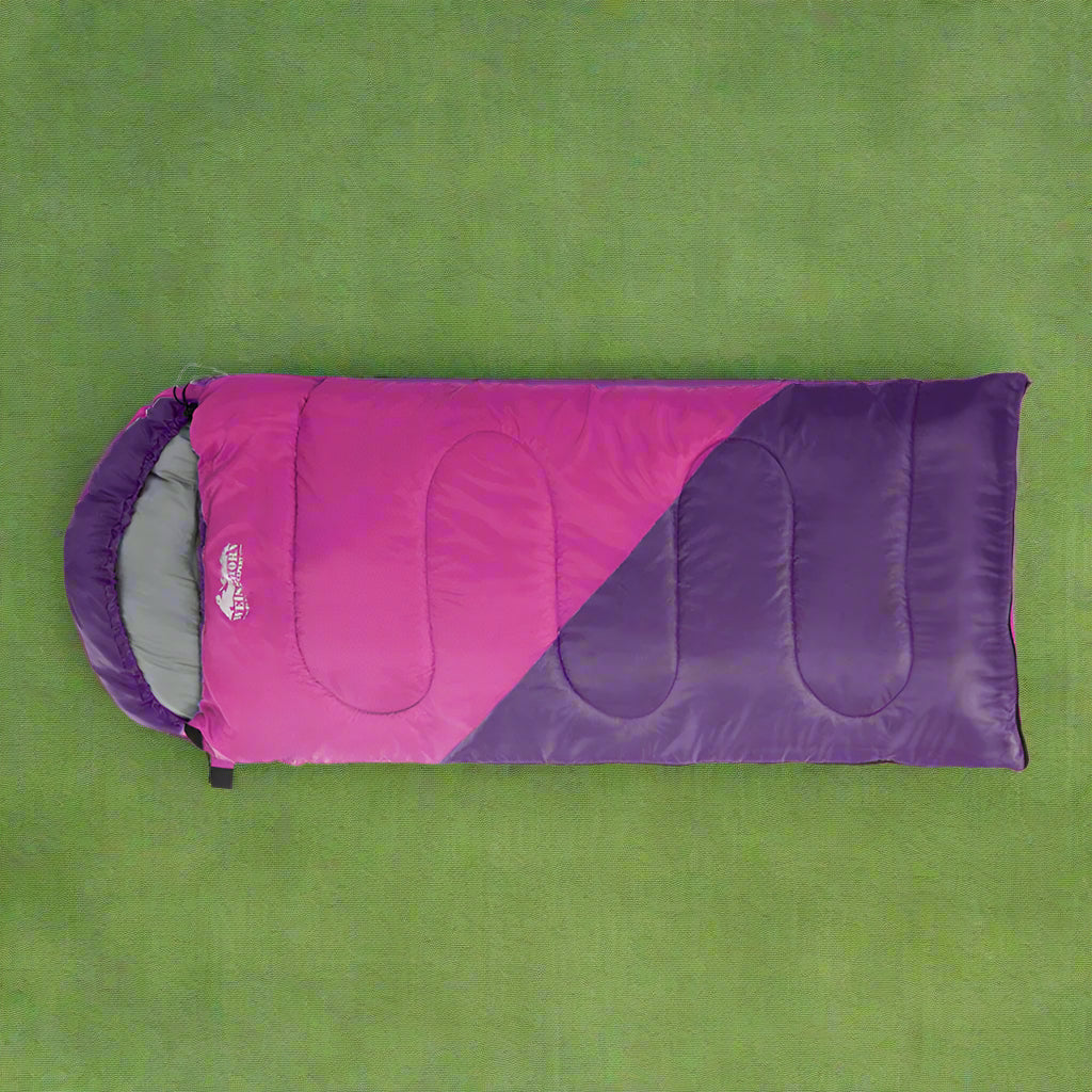 Weisshorn Sleeping Bag Kids Single 172cm Thermal Camping Hiking Pink