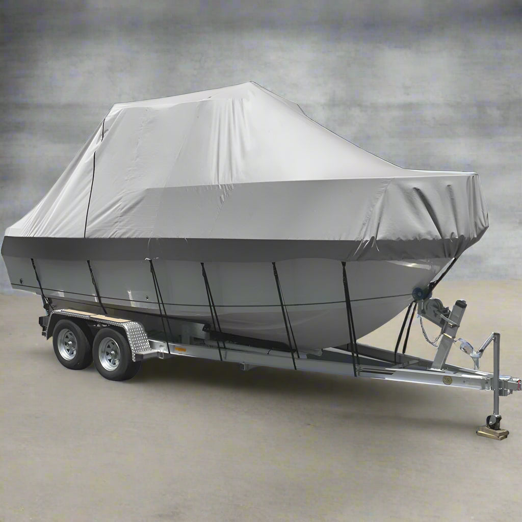 Seamanship Boat Cover 23-25ft Trailerable Jumbo Marine 600D Heavy Duty Grey