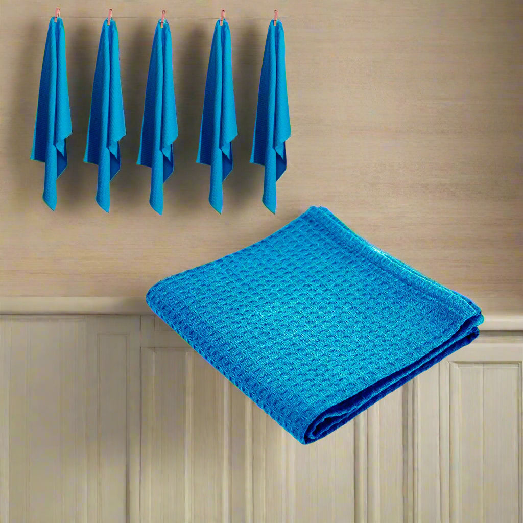 Rans Set of 6 Cotton Waffle Tea Towels 50x70 cm - Aqua