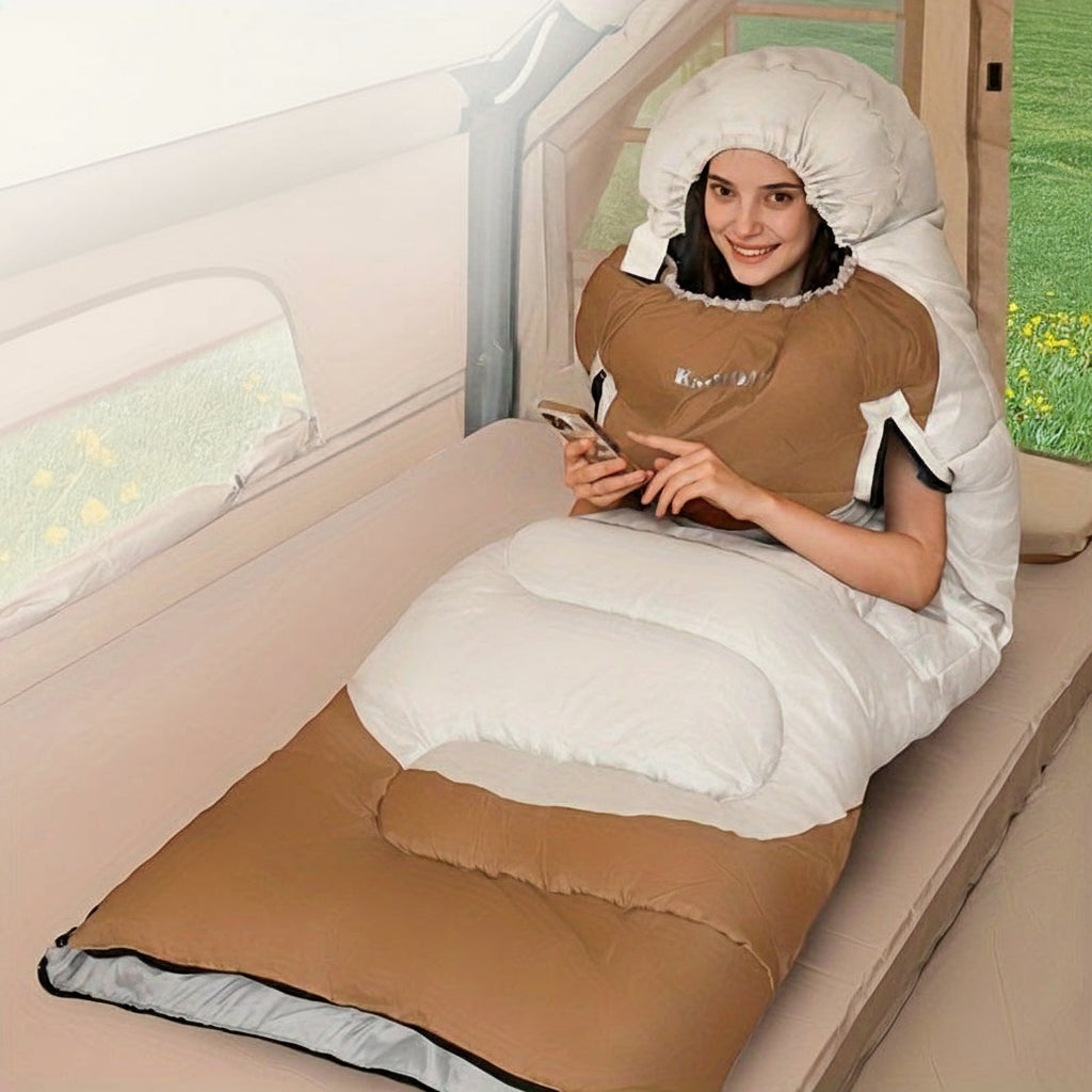Extra Wide Mummy Sleeping Bag - 3 Season Warm & Cold Weather, Waterproof, Lightweight (with Compression Sack)