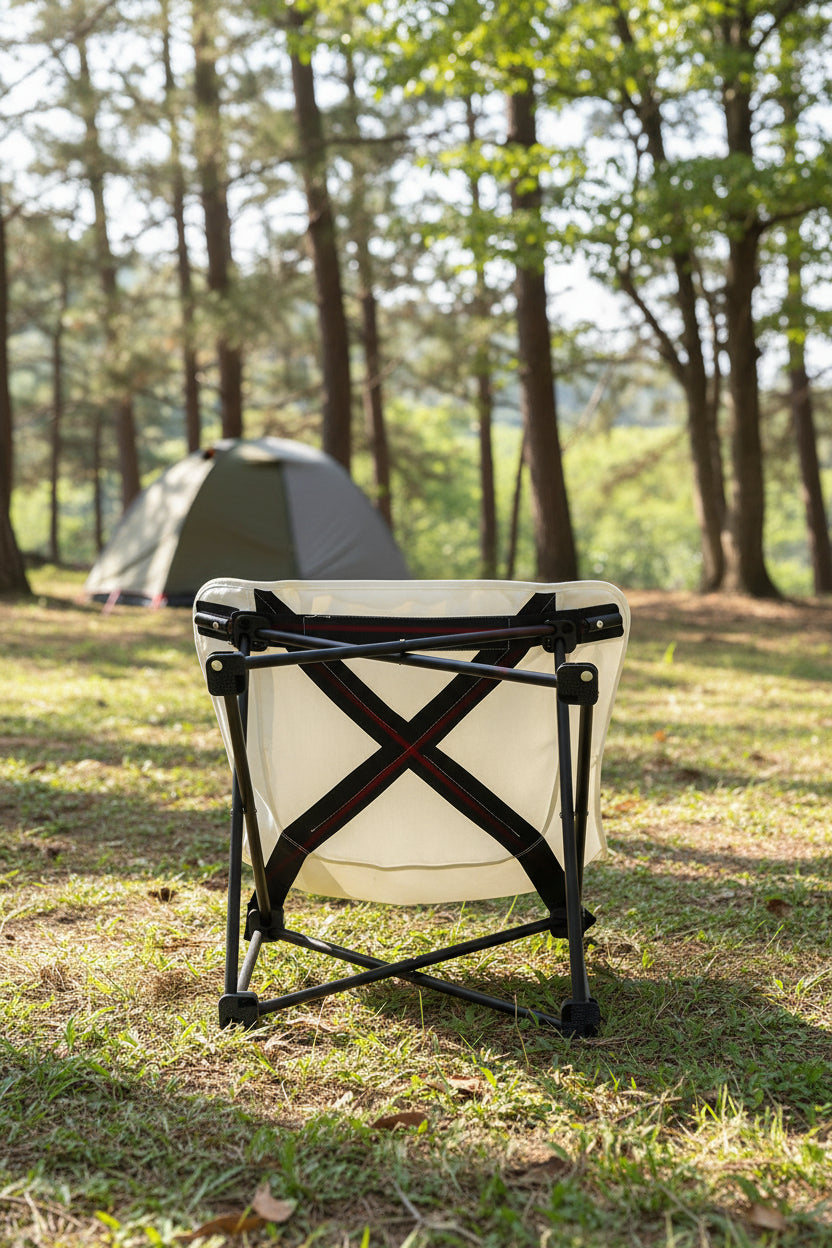Green Outdoor Folding Camping Chair - Portable Lounge Chair, Lightweight Beach Chair, Fishing Stool, and Picnic Seat, Perfect for Outdoor Adventures