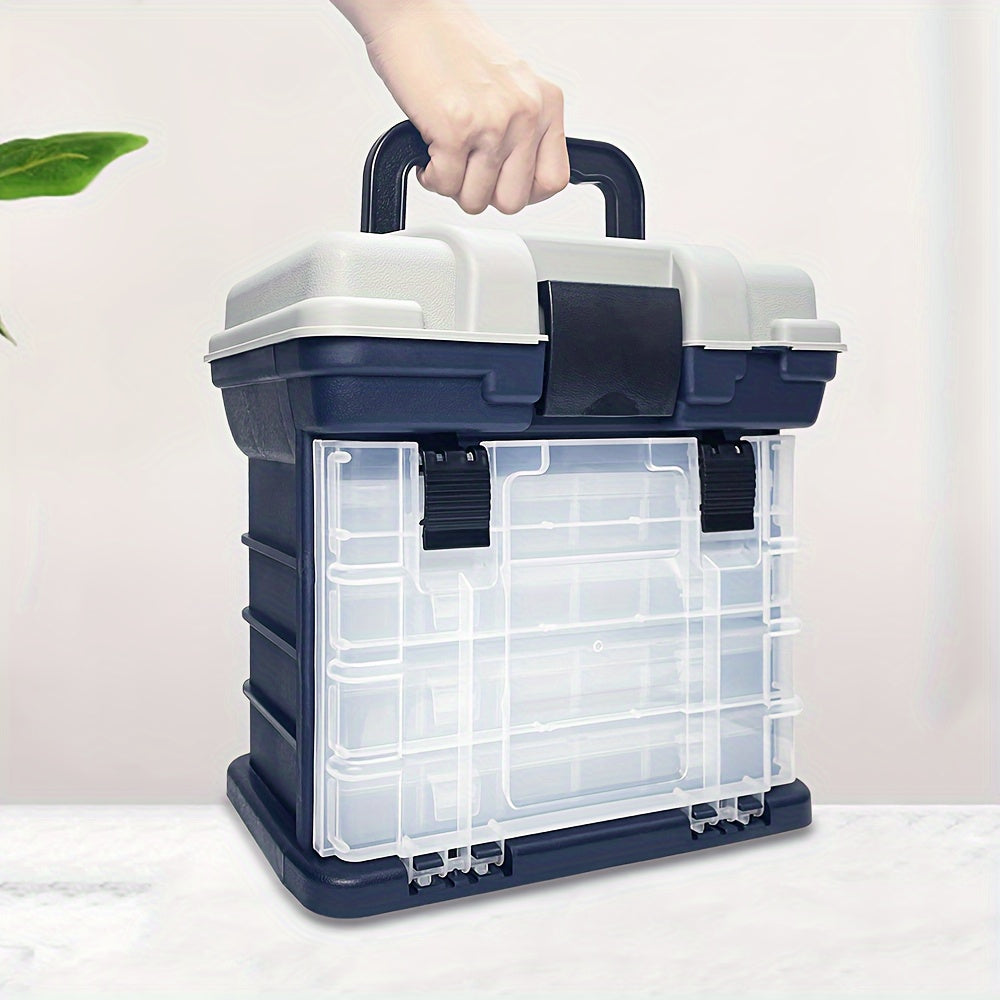 Removable 4 Tray Heavy Duty Fishing Tackle Box Storage Organizer for Tackle