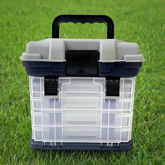 Removable 4 Tray Heavy Duty Fishing Tackle Box Storage Organizer for Tackle