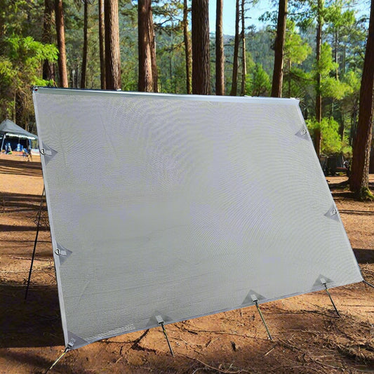 Caravan Privacy Screen Roll Out Awning 4.3X1.95M End Wall Side Sun Shade Grey