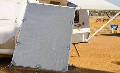 Caravan Privacy Screen Roll Out Awning 2.1x1.8M Sun Shade Pop Top End Wall Grey