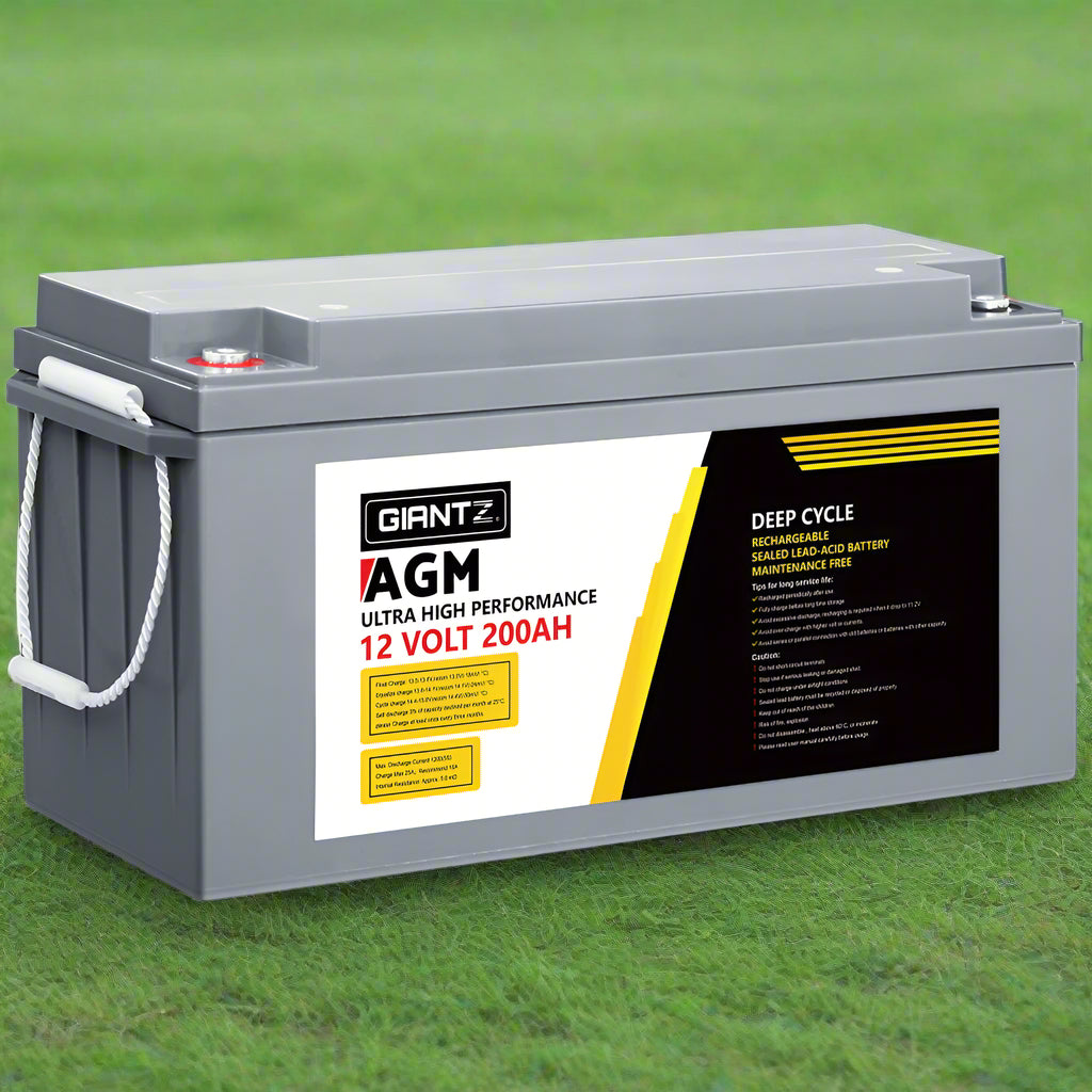 Giantz AGM Deep Cycle Battery 12V 200Ah Box Portable Solar Caravan Camping