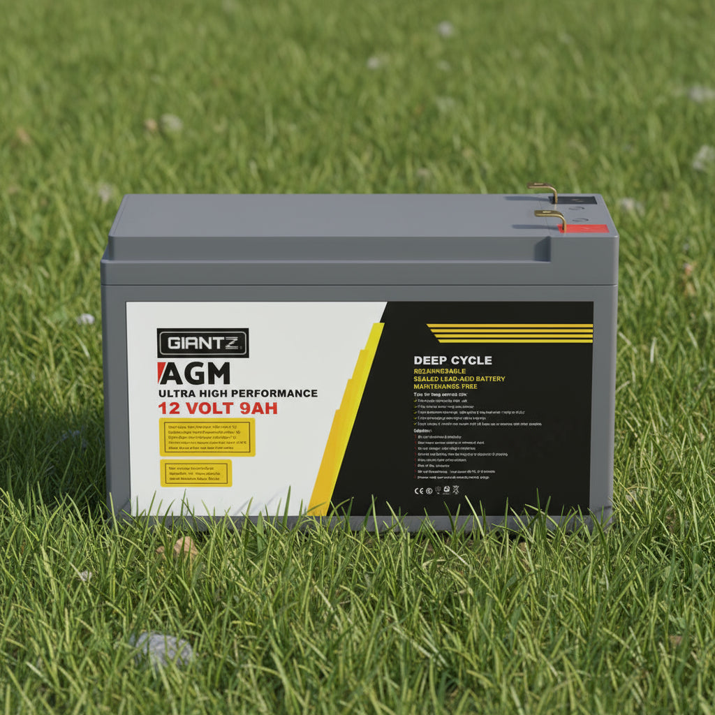 Giantz AGM Deep Cycle Battery 12V 9Ah Box Portable Solar Caravan Camping