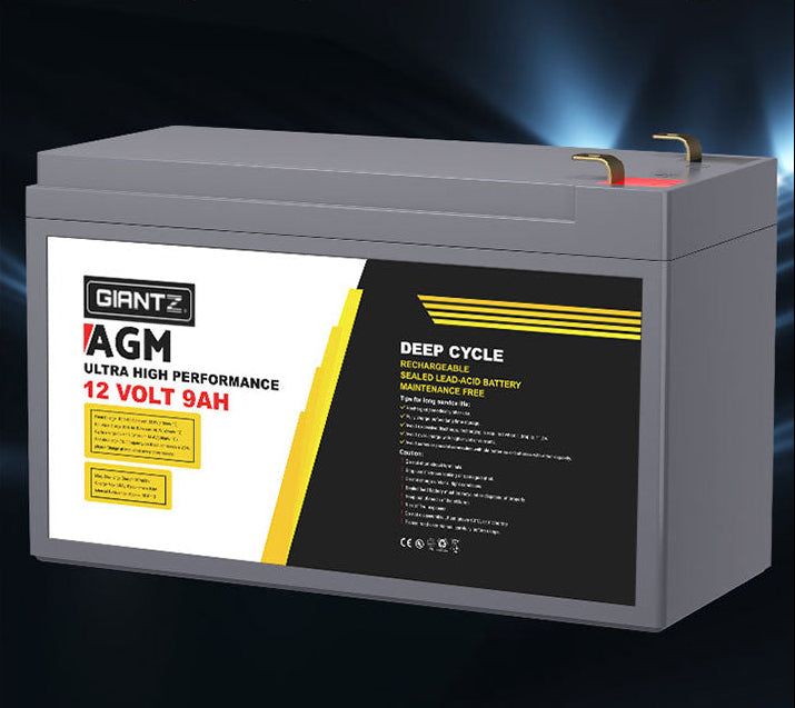Giantz AGM Deep Cycle Battery 12V 9Ah Box Portable Solar Caravan Camping