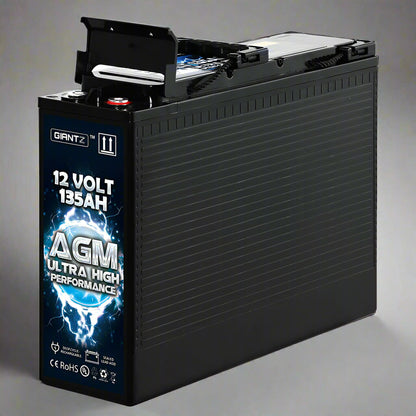 Giantz AGM Deep Cycle Battery 12V 135Ah Slim Box Portable Solar Caravan Camping