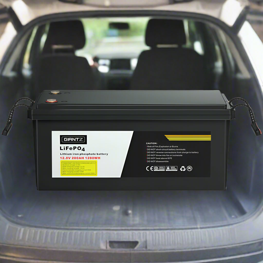 Giantz 12V 200Ah Lithium Battery LiFePO4 Deep Cycle Box Solar Caravan Camping