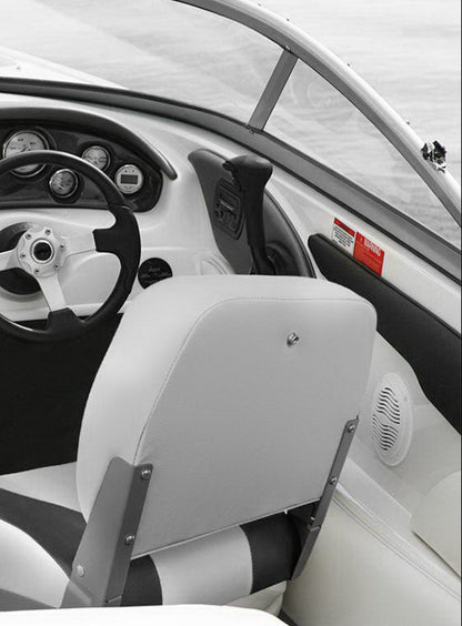 Seamanship 2X Folding Boat Seats Marine Swivel Low Back 13cm Padding Charcoal
