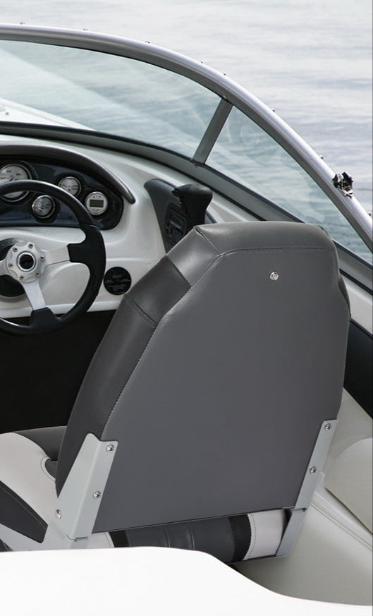 Seamanship 2X Folding Boat Seats Marine Seat Swivel High Back 12cm Padding Black