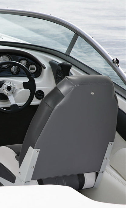 Seamanship 2X Folding Boat Seats Marine Seat Swivel High Back 12cm Padding Black