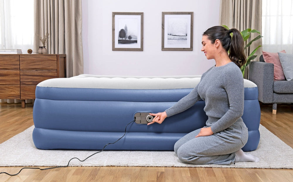 Bestway Air Mattress King Inflatable Bed 56cm Airbed Blue