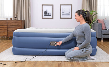 Bestway Air Mattress King Inflatable Bed 56cm Airbed Blue