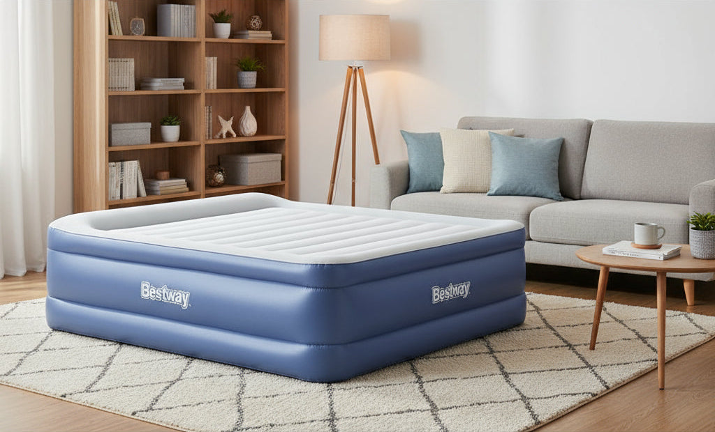 Bestway Air Mattress Queen Inflatable Bed 61cm Airbed Blue