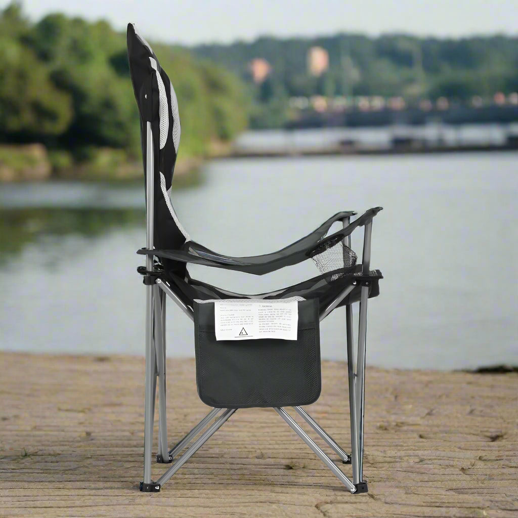 Weisshorn Camping Folding Chair Portable Outdoor Hiking Fishing Picnic Grey 2pcs