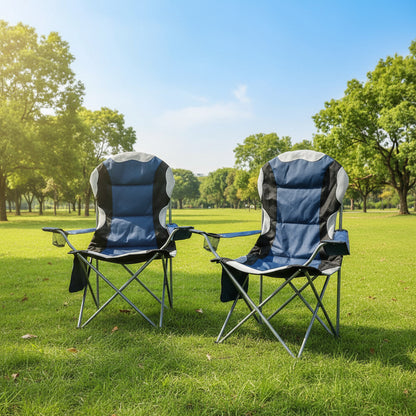 Weisshorn Camping Folding Chair Portable Outdoor Hiking Fishing Picnic Navy 2pcs