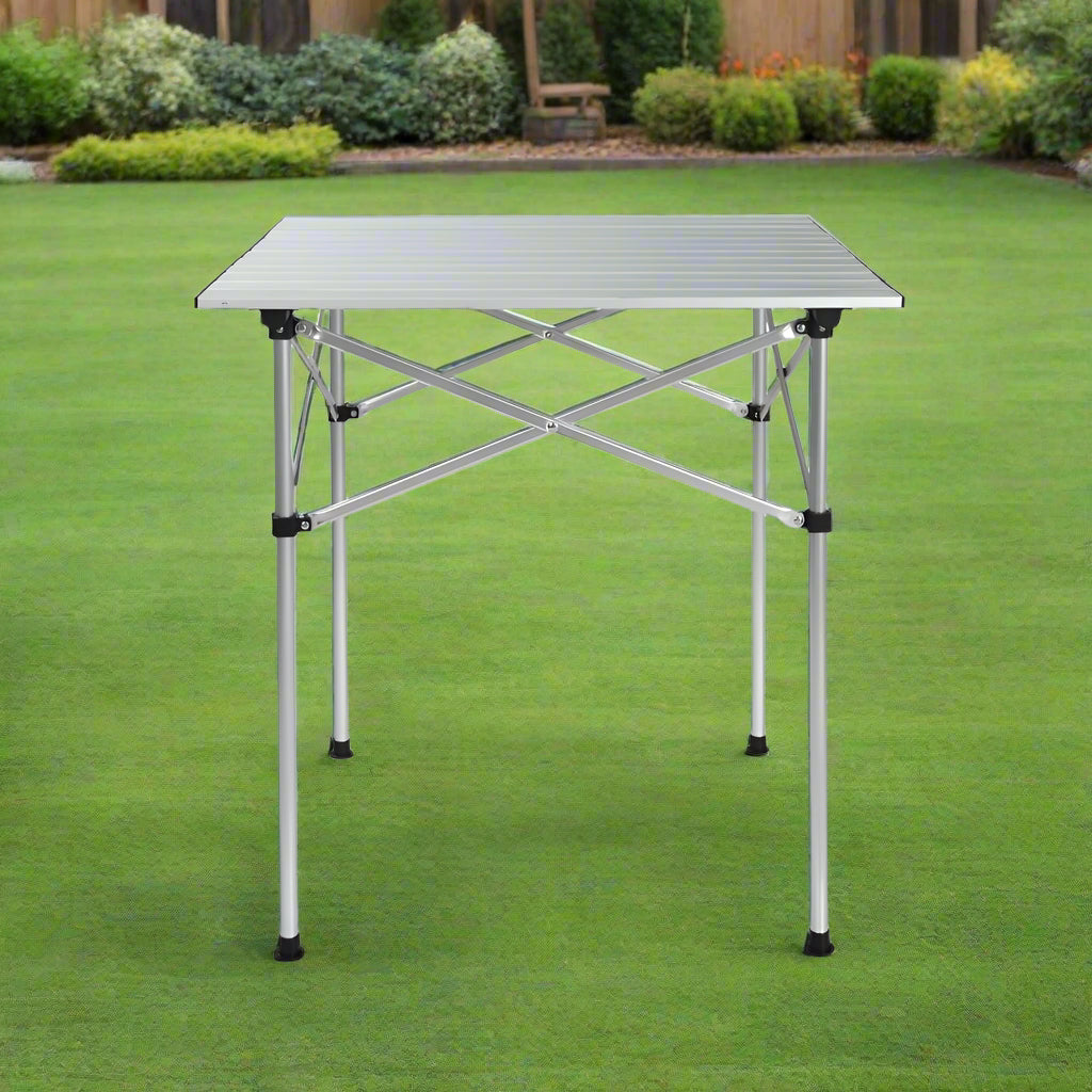 Weisshorn Folding Camping Table 70CM Roll Up Outdoor Picnic BBQ Aluminium Desk