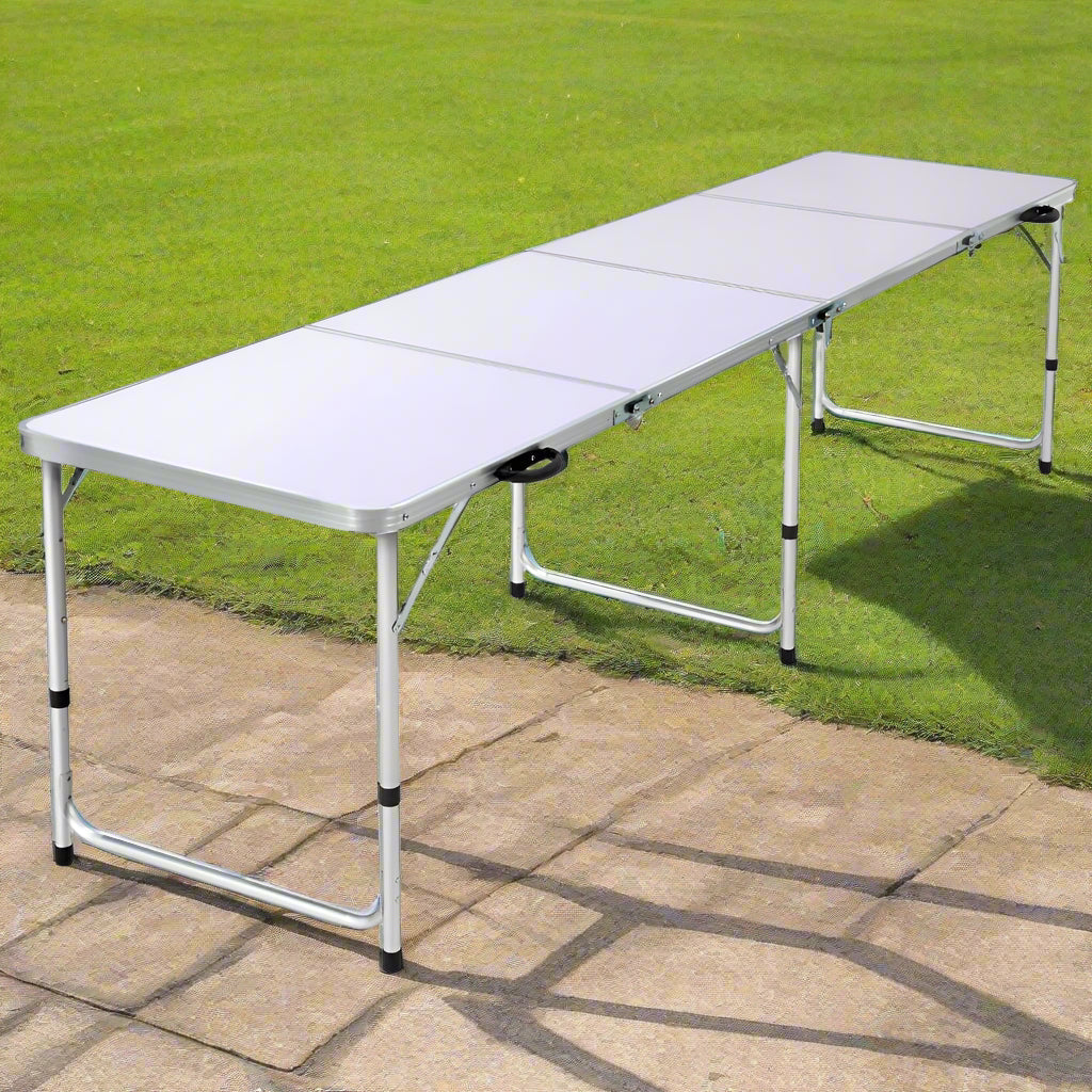 Weisshorn Folding Camping Table 240CM Portable Outdoor Picnic BBQ Aluminium Desk