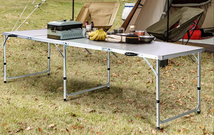 Weisshorn Folding Camping Table 240CM Portable Outdoor Picnic BBQ Aluminium Desk