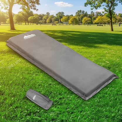 Weisshorn Self Inflating Mattress Camping Sleeping Mat Air Bed Single Grey