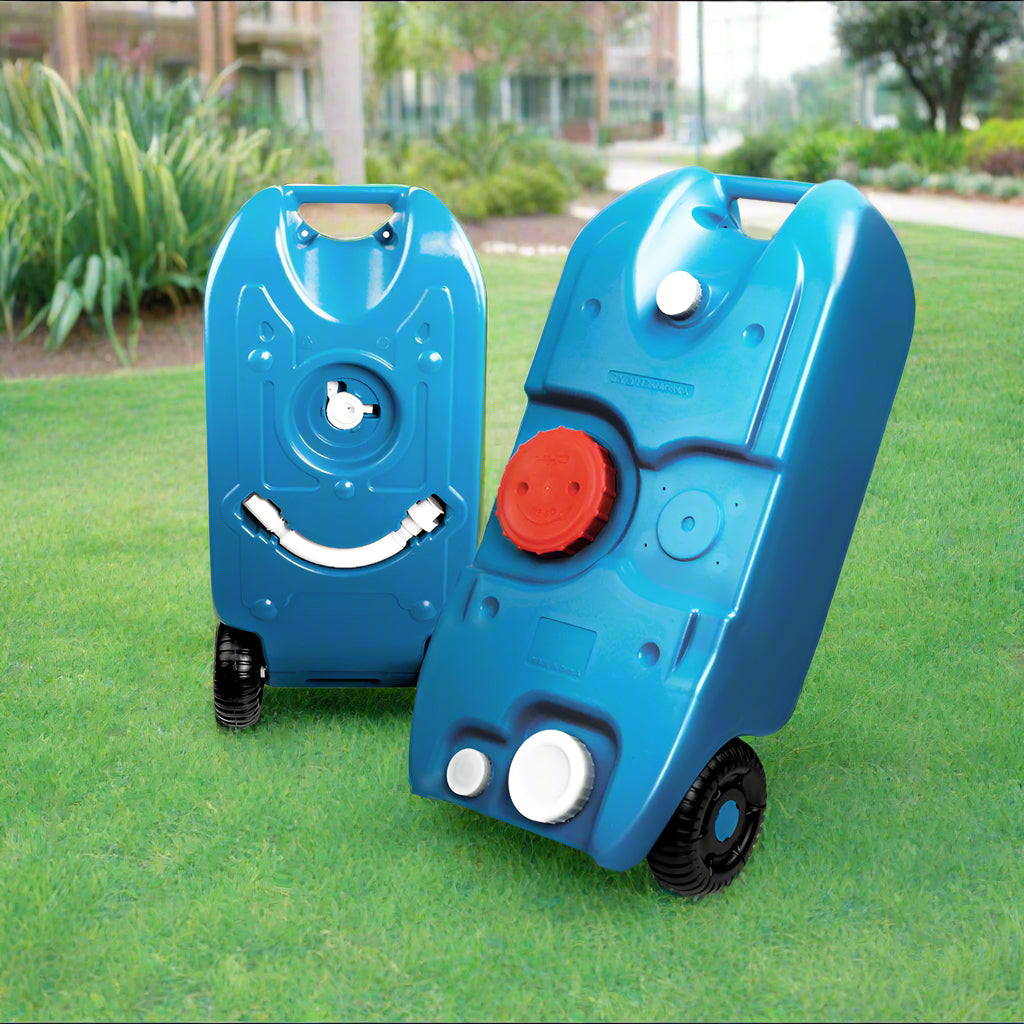 Weisshorn 40L Portable Wheel Water Tank Camping Caravan Storage Blue