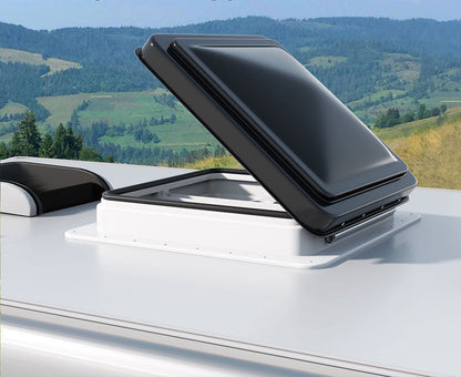 Weisshorn Caravan Roof Vent Hatch RV Skylight Motorhome Camper 350x350mm Black