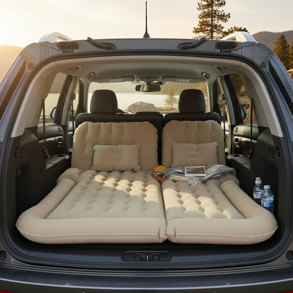 Weisshorn Car Mattress 175x130 Inflatable SUV Back Seat Camping Bed Beige