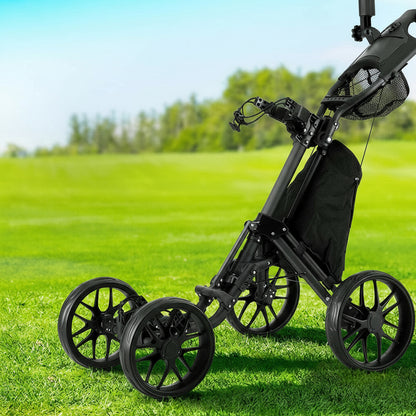 Everfit Golf Buggy Foldable Trolley Golf Cart Wheels Umbrella Bottle Holder