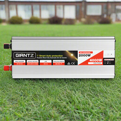 Giantz Power Inverter 2000W or 4000W Pure Sine Wave 12V-240V Camping Boat Caravan