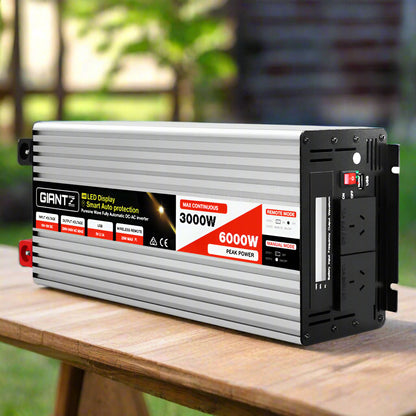 Giantz Power Inverter 3000W or 6000W Pure Sine Wave 12V-240V Camping Boat Caravan