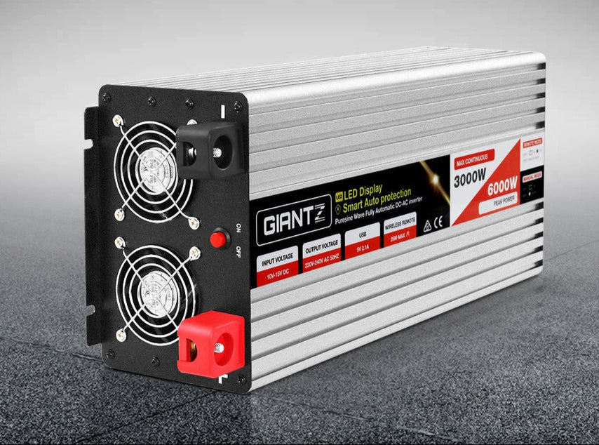 Giantz Power Inverter 3000W or 6000W Pure Sine Wave 12V-240V Camping Boat Caravan