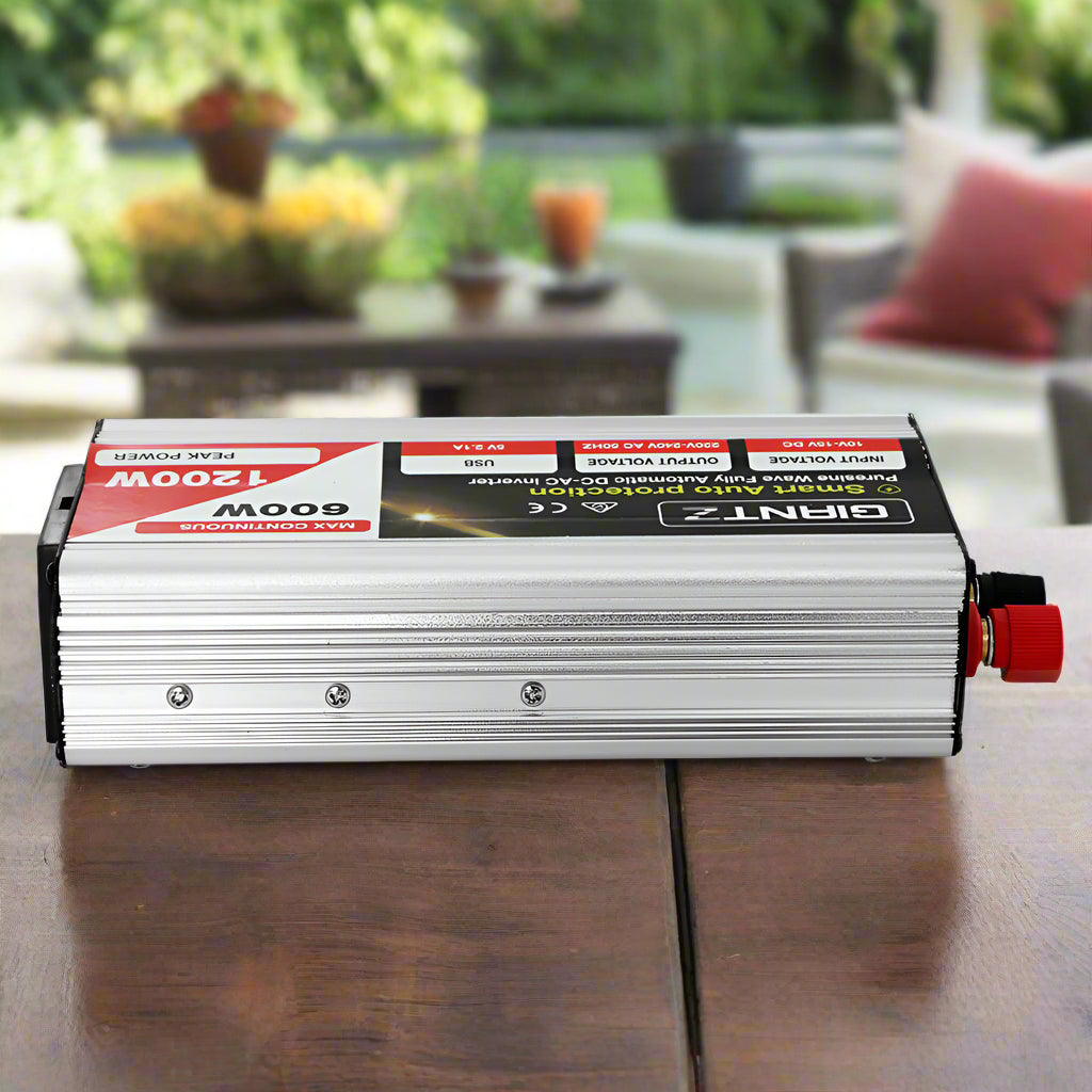 Giantz Power Inverter 600W/1200W 12V to 240V Pure Sine Wave Camping Car Boat