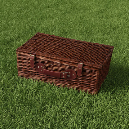Alfresco 4 Person Picnic Basket Set Insulated Blanket Storage Bag