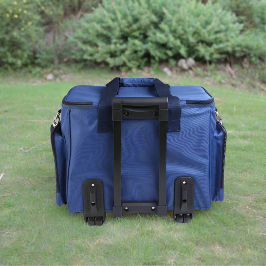 Alfresco 6 Person Picnic Basket Set Bag Wheels Insulated Trolley