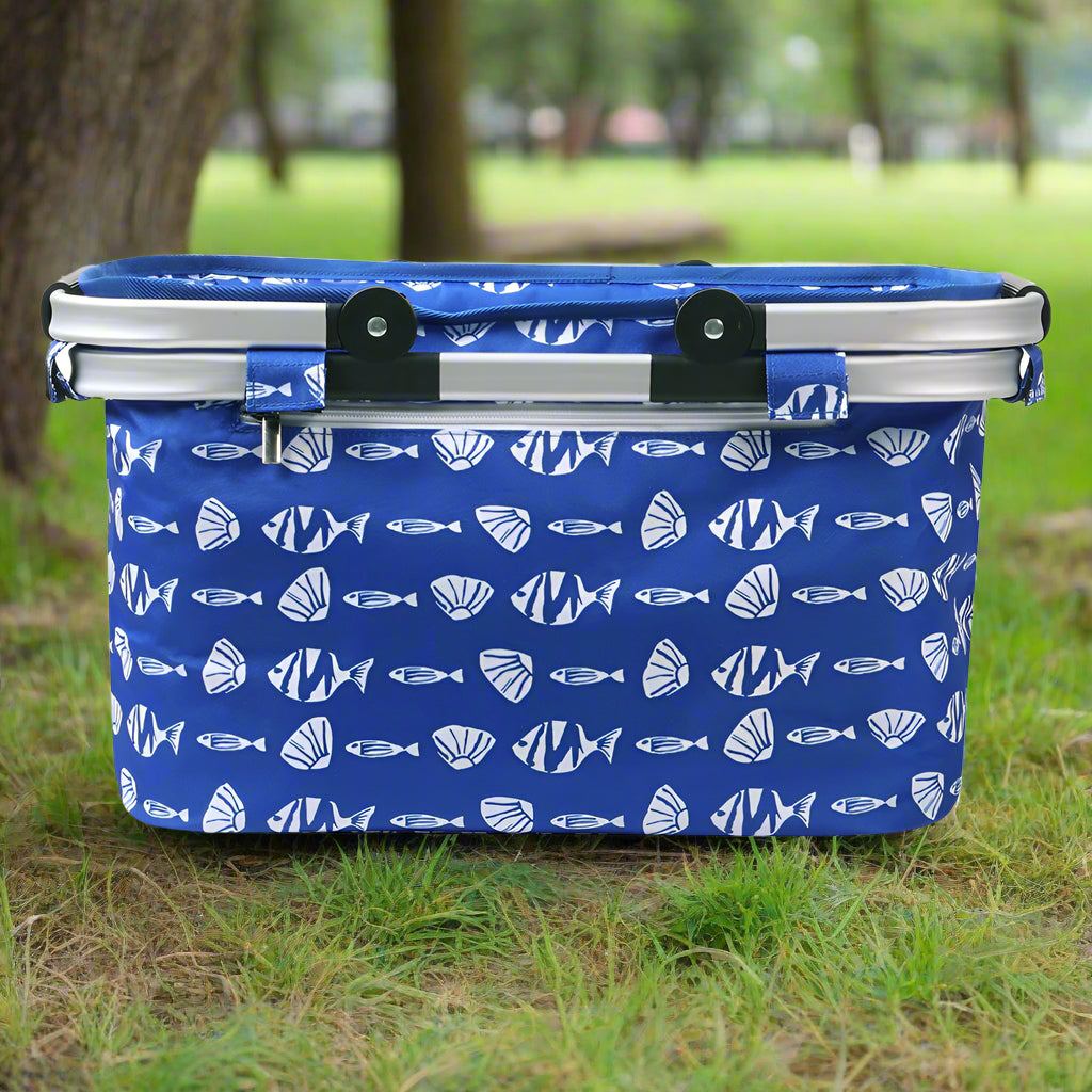 Alfresco Picnic Basket Folding Bag Hamper Food Insulated Storage