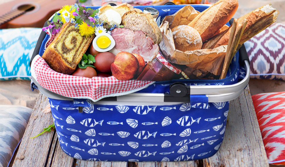 Alfresco Picnic Basket Folding Bag Hamper Food Insulated Storage
