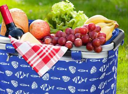 Alfresco Picnic Basket Folding Bag Hamper Food Insulated Storage