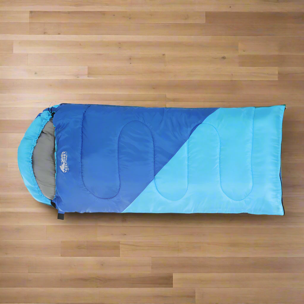 Weisshorn Sleeping Bag Kids Single 172cm Thermal Camping Hiking Blue