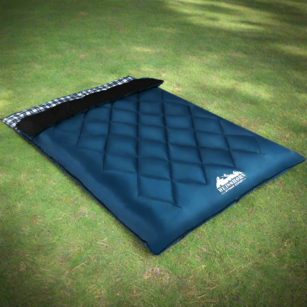 Weisshorn Sleeping Bag Double Pillow Thermal Camping Hiking Tent Blue -10&deg;C