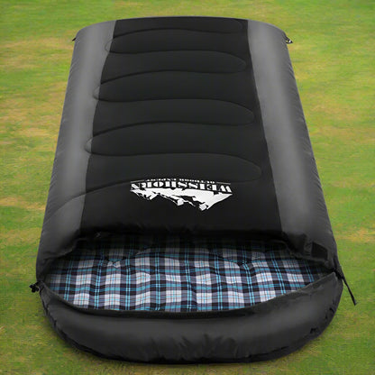 Weisshorn Sleeping Bag Single Thermal Camping Hiking Tent Black  -20°C