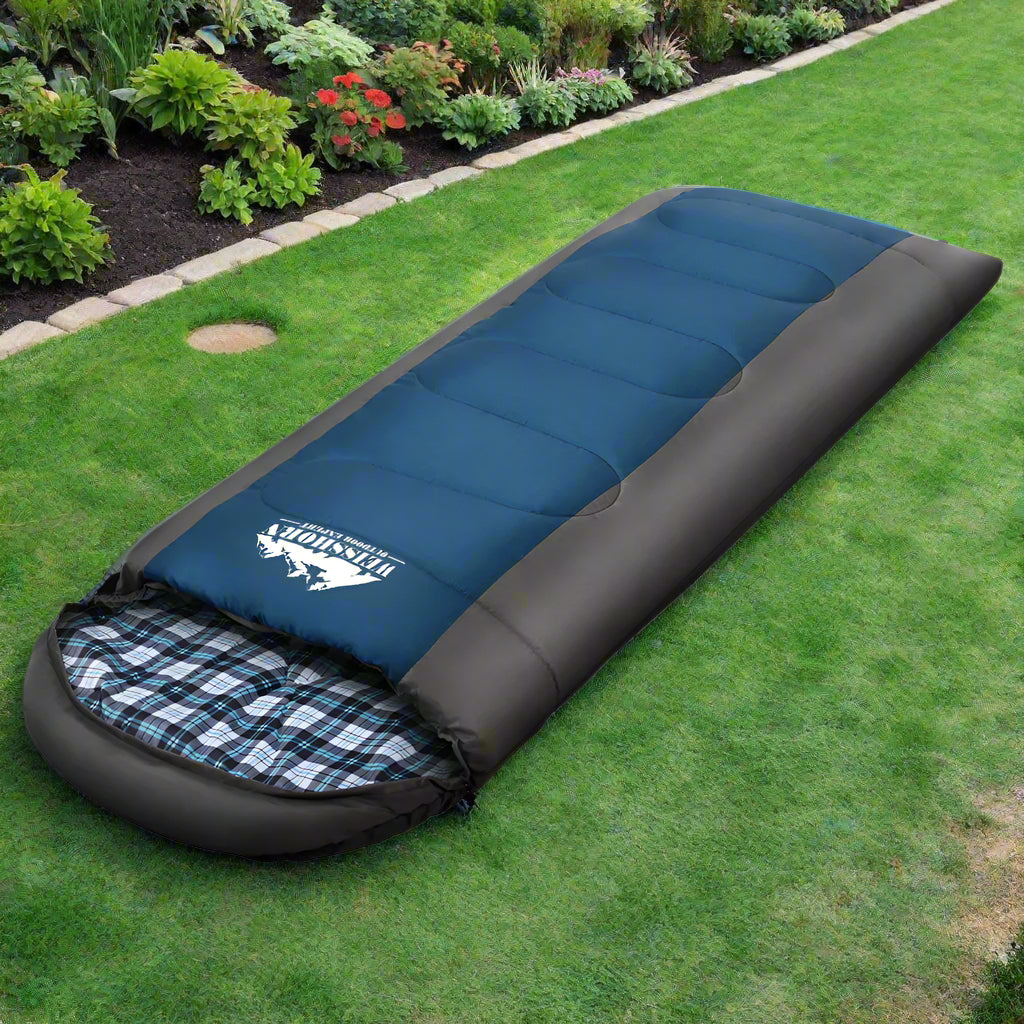 Weisshorn Sleeping Bag Single Thermal Camping Hiking Tent Blue -20°C