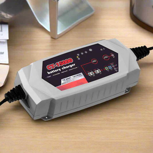 12V Automotive Car Battery Charger 24V 15Amp Smart Vehicle Truck Chargers AGM