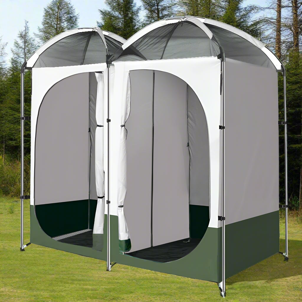 Weisshorn Double Camping Shower Toilet Tent Outdoor Portable Change Room